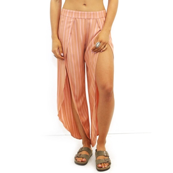 Free People Pants - Free people Stripe Side Slit Pant size 10 NEW